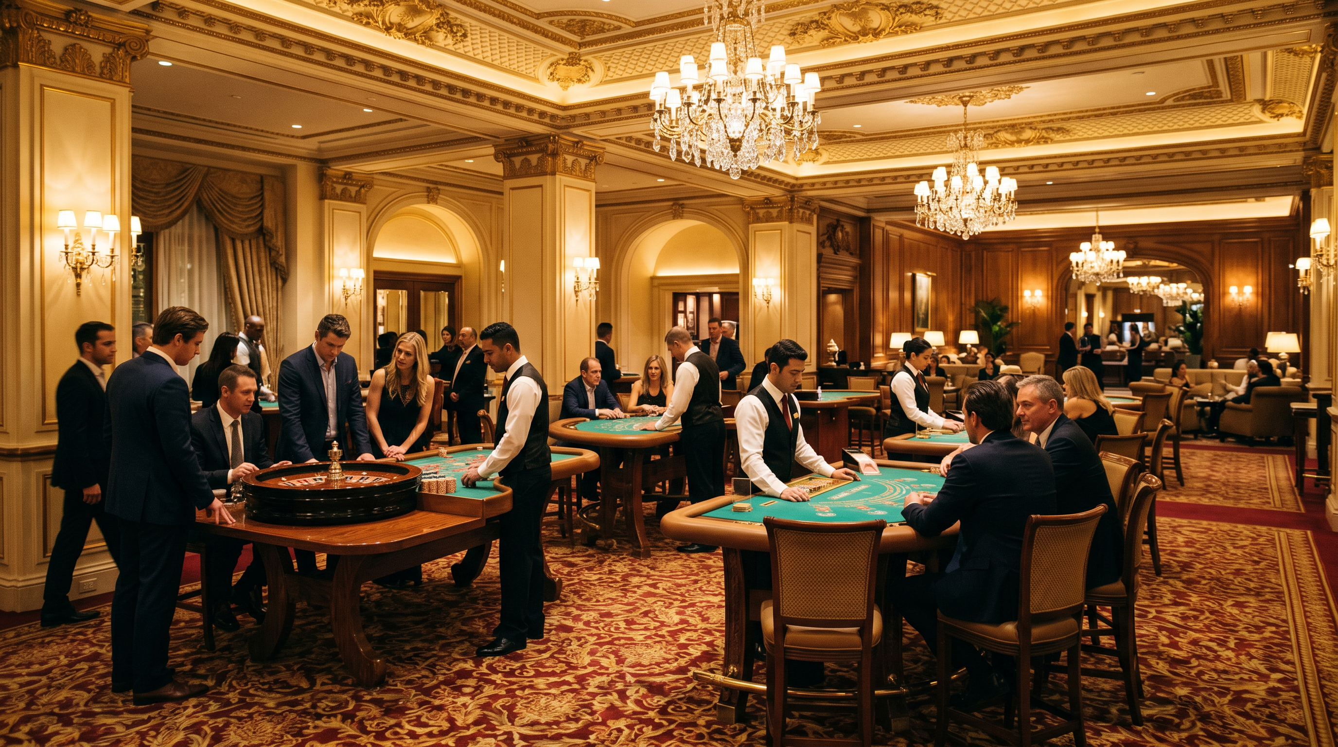 Elegant casino lounge floor inside the hotel