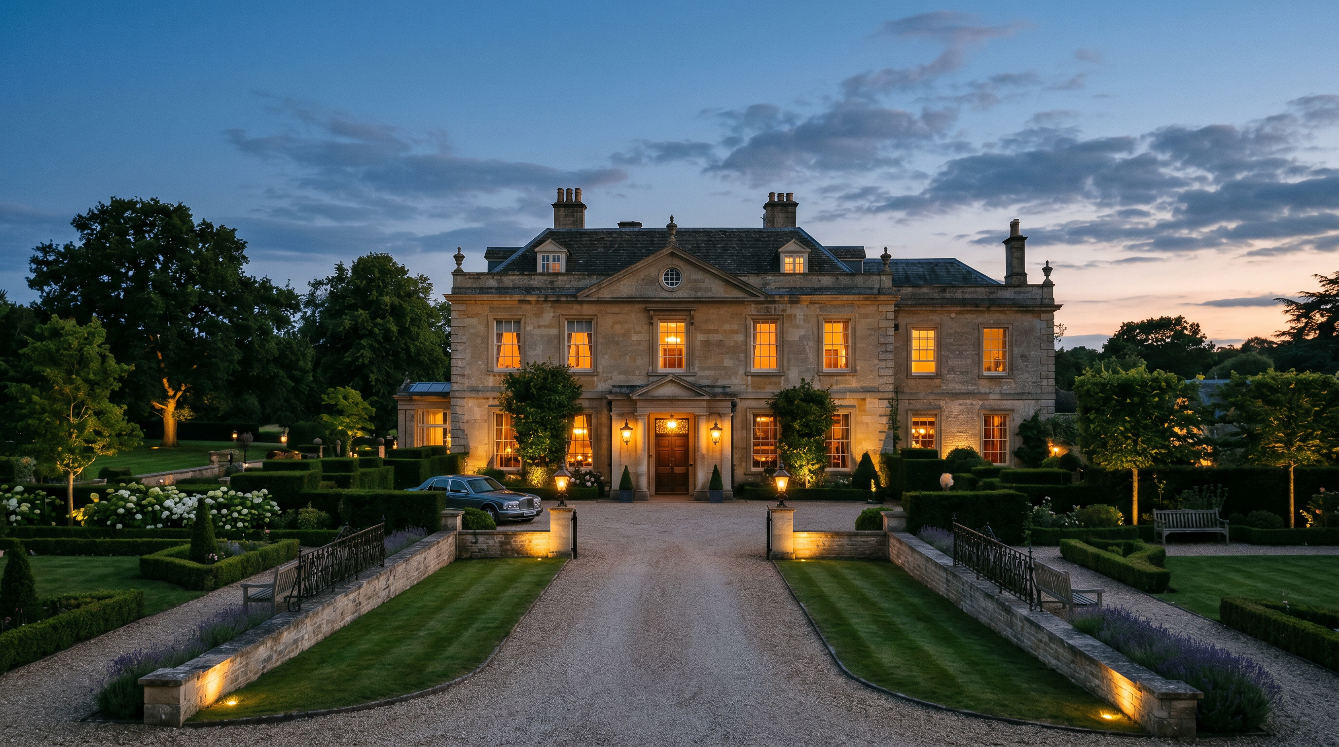 Hotel Resort UK exterior at dusk
